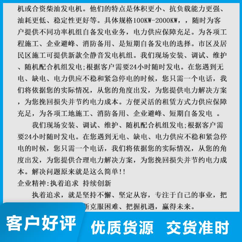 发电机租赁知名公司